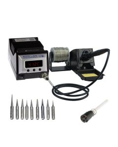 Aoyue 9378 PRO 60 Watt Programmable Digital Soldering Station-ESD Safe, Includes 10 Tips, C/F Switchable, Configurable Iron Holder, Spare Plug-in Heating Element